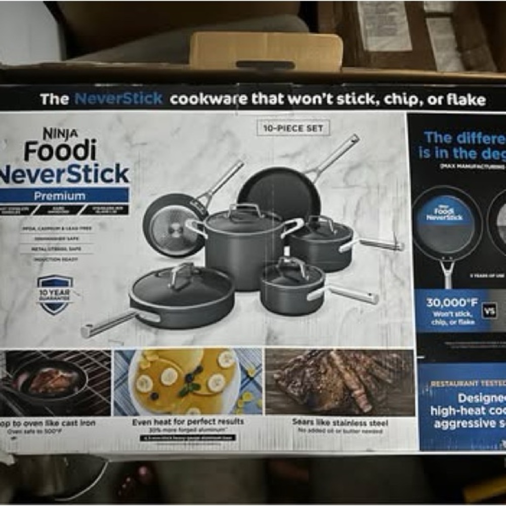 Ninja Foodi NeverStick Premium Cookware Set - Black and Silver
